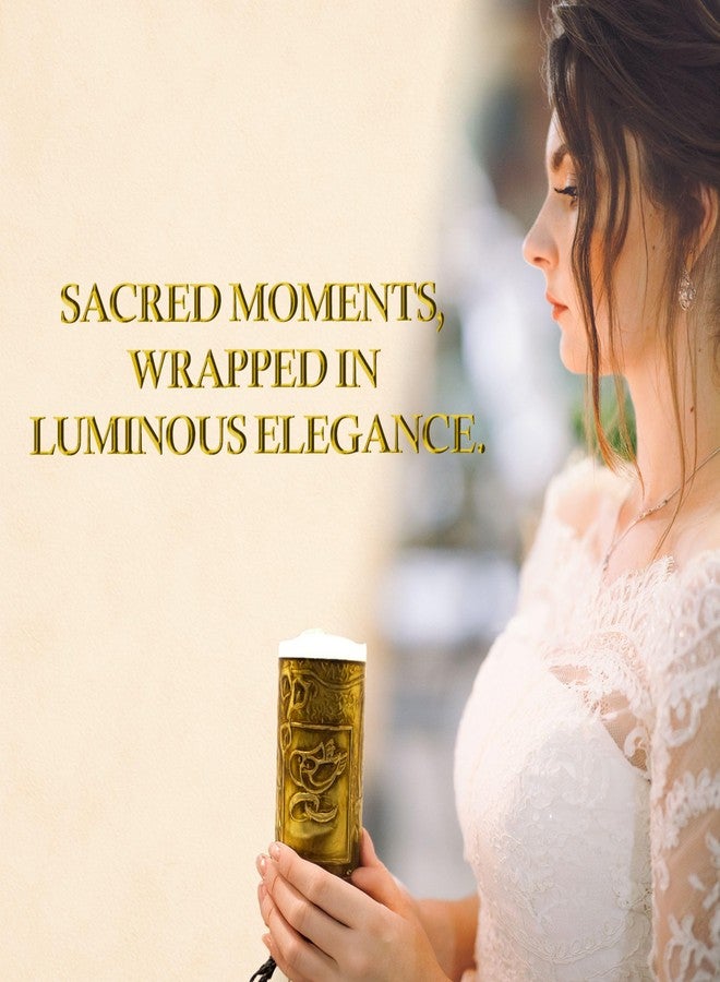 Nuestra Fe Unity Candles for Wedding Ceremony Set - Wedding Unity Candle Set - Burlap Unity Candle - velas para boda - Religious Candles - Cross Candle - Weddings Programs for Ceremony - Image 5
